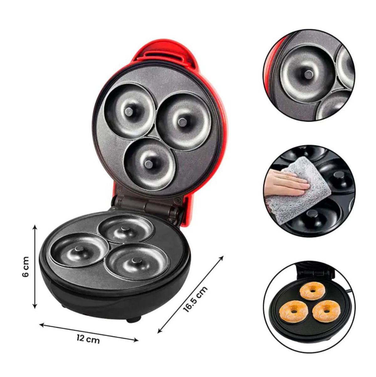 Maquina Mini Donas 3 Antiadherente
